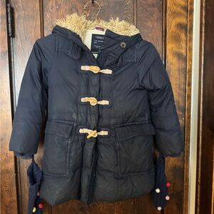 Crewcuts Navy Toggle Puffer Jacket with Faux Fur Hood